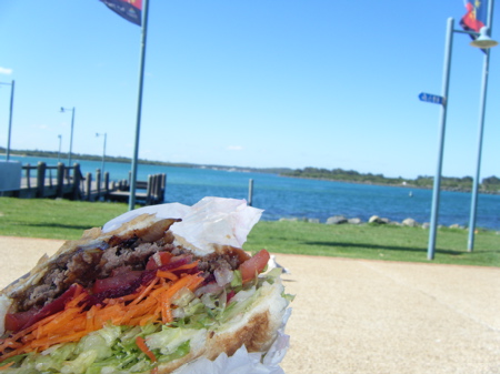 Burger by the seaside