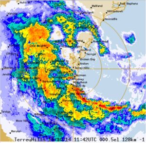 GOOD GRIEF. This just came right over our house. The cats freaked out! Snookums discovered hail coming in under our back door! Pandemonium!