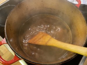 Cooking down the sauce