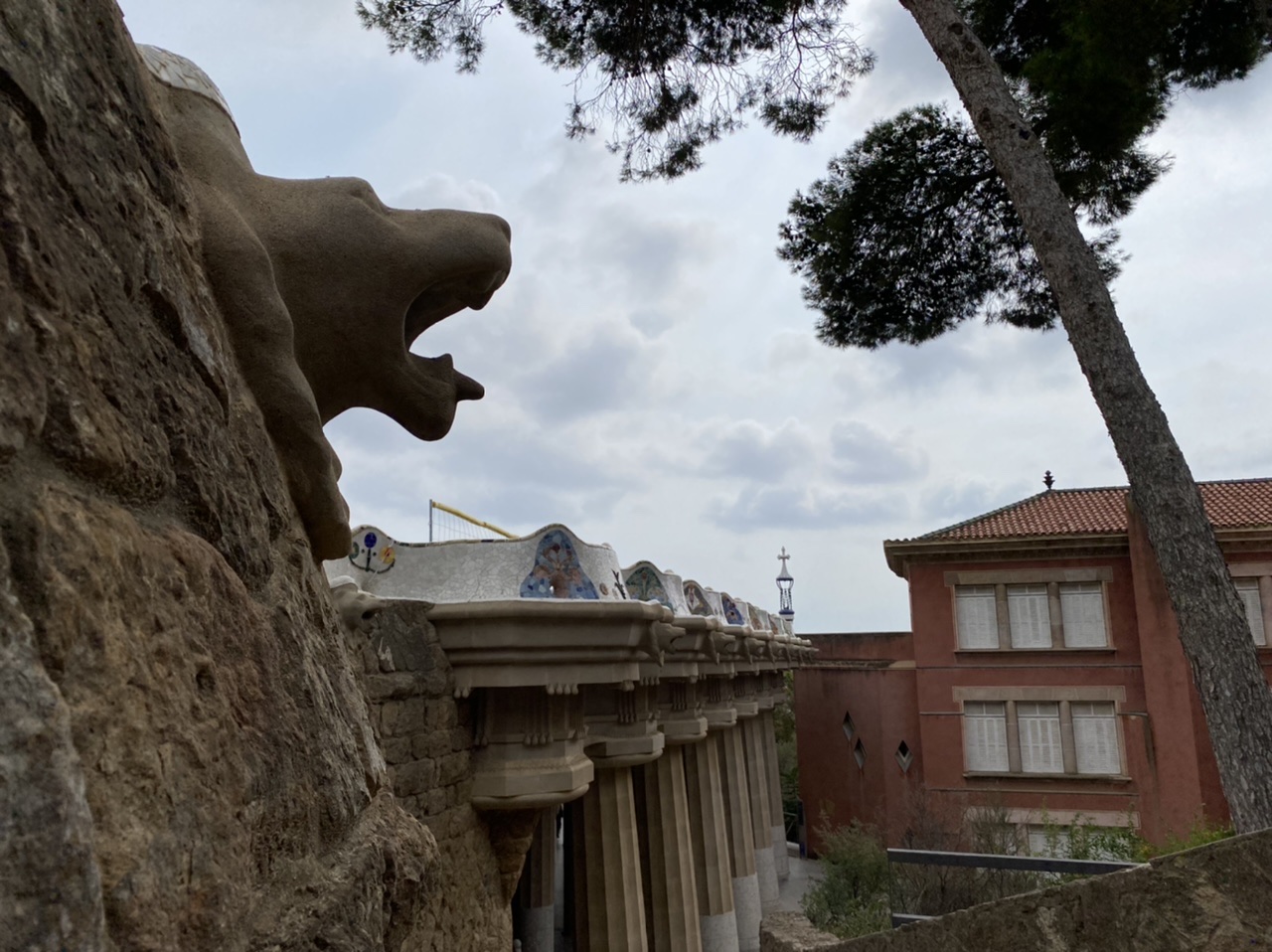 Columns holding up the terrace