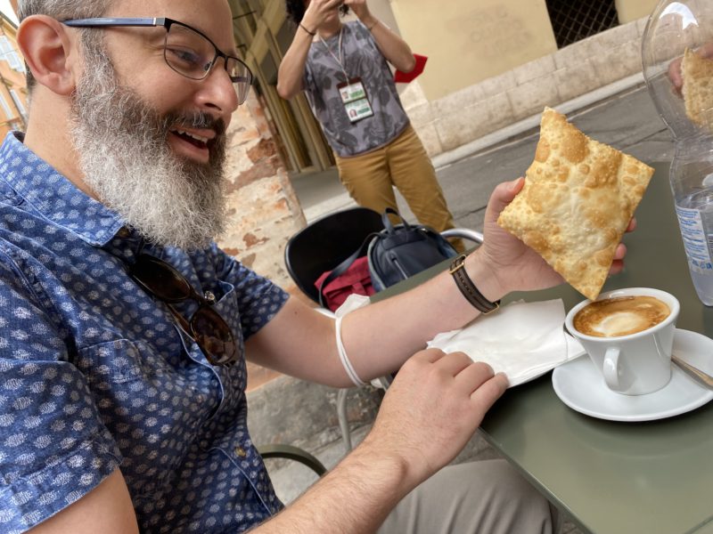 Gnocco Fritto and cappucino