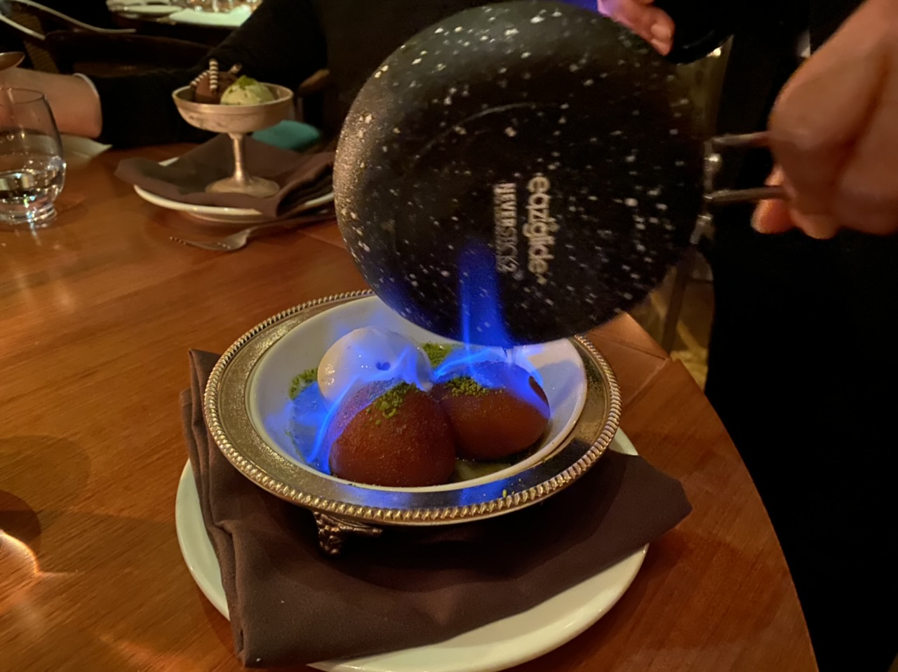 Flaming dessert