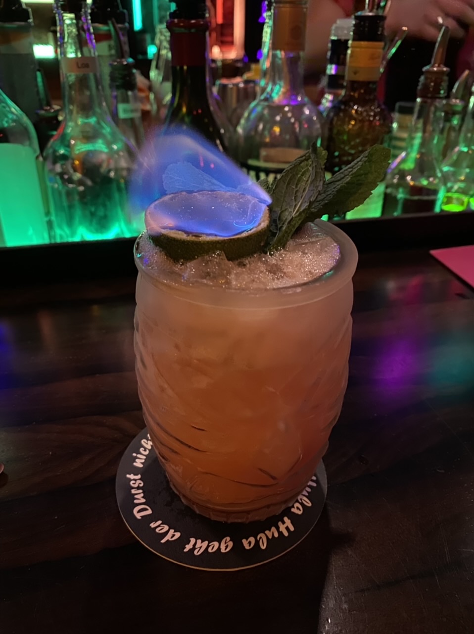 Flaming cocktail