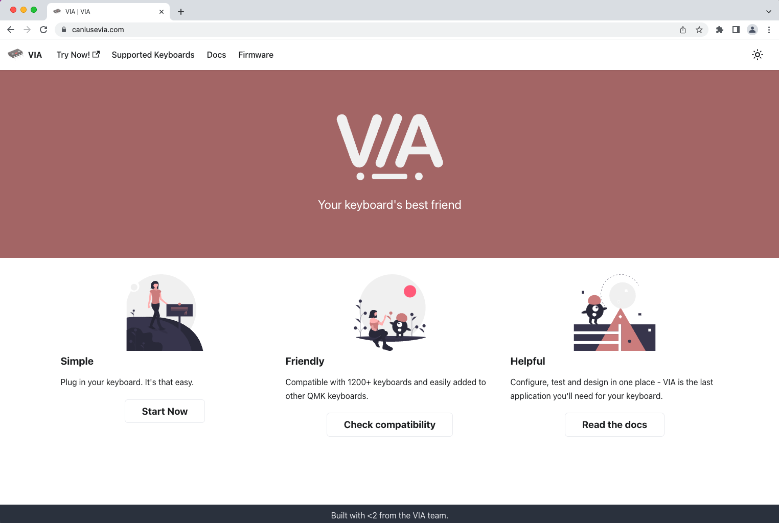 VIA home page