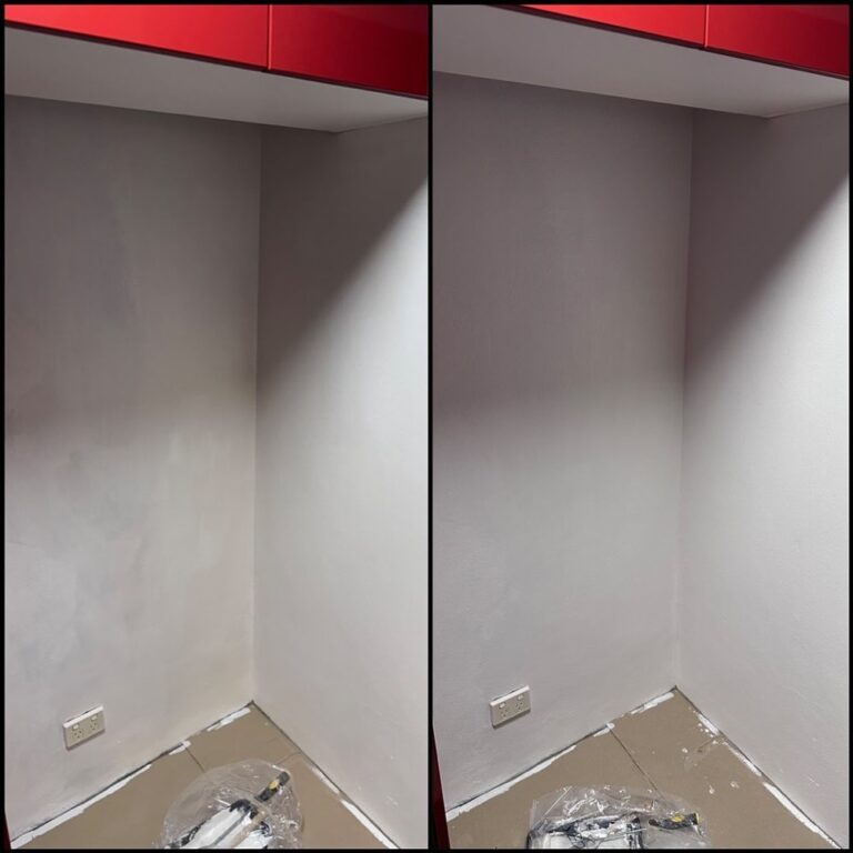 Is it even a renovation if you don’t paint something yourself? I decided to take advantage of the fridge being dead to paint the alcove where the new one will go. (It had unpainted render and old yellowish paint back there.) Primer yesterday, and now first coat today. 😅