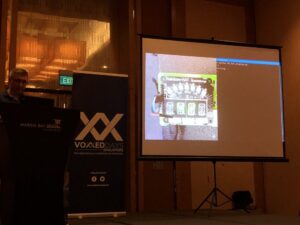 Demoing the Raspberry Pi Rainbow HAT, and @PicardParis managed to stop a random display and land on the answer to life, the universe, and everything. 😳 #42 #voxxeddayssingapore https://t.co/dwLsM5gk1p