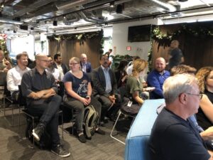 A big crowd for the final #sydtechleaders meetup of 2018: a Techtivus for the Rest of Us! @hannahyanfield and @gilmae are also emceeing for the first time! 🎉🎅❤️ https://t.co/PIlqC2khbb