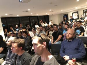 Big crowd at @hipages for #SydCSS tonight. Strong representation from the @CoderAcademy_au folks too! https://t.co/aNSZuKYqEb