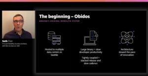 I have been seeing "obidos" in Amazon URLs for so long, and never knew what it referred to! @setheliot is already dropping fascinating trivia in his session on https://t.co/EBpqHLsIYY's architecture evolution. #reinvent https://t.co/sjId2rlNjr