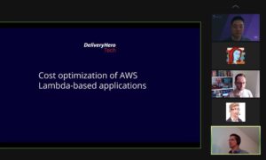 Second speaker at @BerlinAWSUG is @cherep213 from @deliveryherocom talking Lambda optimisation. He gave a nice shoutout to @alex_casalboni for Lambda Power Tuning! https://t.co/jBFGiVQc6C
