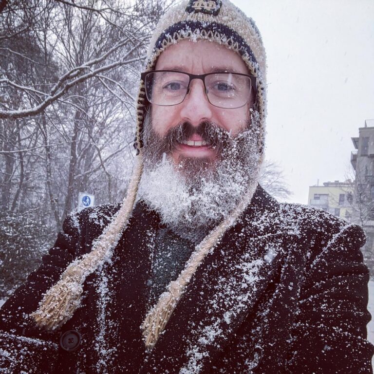 It’s been snowing all day. The world is blanketed in white. ❄️