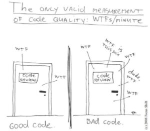 The only valid measurement of code quality: WTFs/m http://t.co/2OI35X7OQ5 Ha! Reminds me of some devs I know. #sydjs http://t.co/7IZxHxpR5q