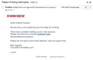 @McCallPatternCo I have now received 5 identical emails in the last 24 hrs letting me know that the pattern, which I have printed, is not ready for printing. https://t.co/Vfqn3rC5GO