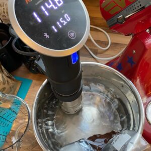 I am assured by the chef that sous vide is the Best Way to Temper Chocolate. 😍