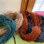 7 years ago I knitted the body of Orkney, an allover fairisle cardigan. I realised when I got to the shoulders that it was way too small, so I shoved it in a bag and went into deep denial. This week I finally frogged the whole thing, wound all 12 colours into skeins, gave them a bath, and hung them to dry. Tomorrow I’ll re-wind into balls and start afresh! 🧶
