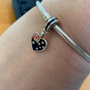 Things cheering me up today: I actually went outside and saw the sun! My knitting project is coming along nicely! And I have a lovely Australia charm bracelet, a going away gift from Jon Janes, Kerry McRae, and Bobbino Cubano. ❤️🌞🧶🇦🇺