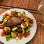Spargelzeit continues! Salad Nicoise with asparagus and tuna steaks.
