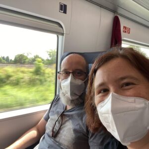 Heading off on our biggest adventure yet! 🚅 (Fun trivia: German for “I have a hangover” is “Ich habe einen Kater” - “I have a tomcat.”) 😂🐈
