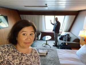 We’re on the overnight ferry to Finland. It’s definitely not the nicest room I’ve ever stayed in, but hey, the view is pretty amazing.