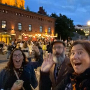 You guys, Helsinki is *off the hook*. It’s the end of summer and restrictions are coming in, so the youths are partying while they can. Those dark booths on the Ferris Wheel? SAUNAS. So many people out and about. Thank you to my colleague Marcia for meeting up with us!! ❤️ (And yes, our hotel room has its own sauna!!)