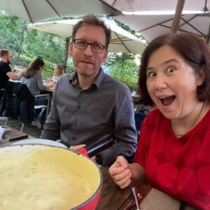 Real proper Swiss fondue is happening!! 🧀