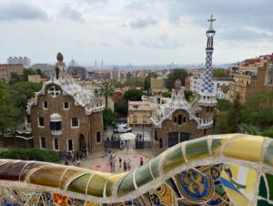Park Güell. Views over Barcelona, Gaudí architecture, trencadís mosaics, and lovely gardens!