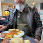 Greasy fry-up - just the thing after a big* night out! 🍳☕️ *Well, big for us anyway…