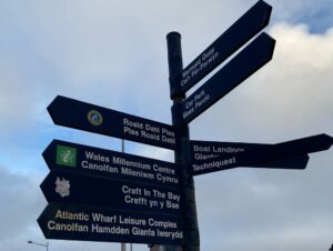 My own pilgrimage today was, of course, to Roald Dahl Plass in Cardiff. (He was born there!) We also walked out to the Barrage where we found Crocky-Wock, the Enormous Crocodile. 🐊