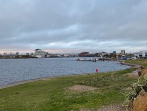 My own pilgrimage today was, of course, to Roald Dahl Plass in Cardiff. (He was born there!) We also walked out to the Barrage where we found Crocky-Wock, the Enormous Crocodile. 🐊
