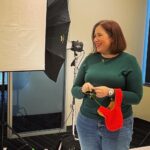 For our headshots, they told us to bring a prop that shows our personality. I don’t think they expected me to knit a sock. 🧦🧶