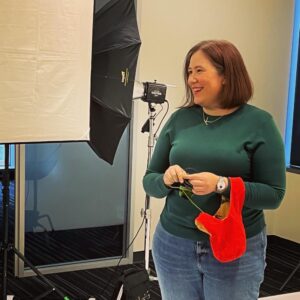 For our headshots, they told us to bring a prop that shows our personality. I don’t think they expected me to knit a sock. 🧦🧶
