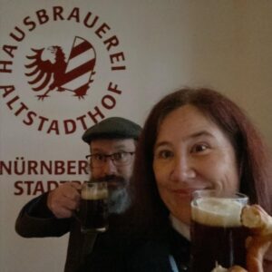 Hello Nürnberg! We toured the historic rock cellars below the city that were used for brewing, pickling, and air raid shelters in WW2. Then we had a fabulous dinner at @hausbrauerei.altstadthof, complete with local beer and whisky. ❤️🍻⛏🥃 @historische.felsengaenge