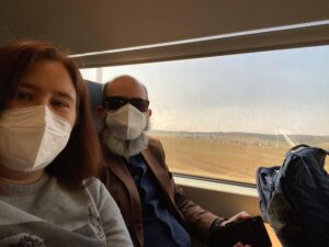 On our first double-decker train - the Munich-Nuremberg Express! 🚊