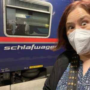 We are on the 420 Night Jet to Amsterdam. (Seriously.) First time ever in a proper sleeper car!! #öbb 🚅🛏