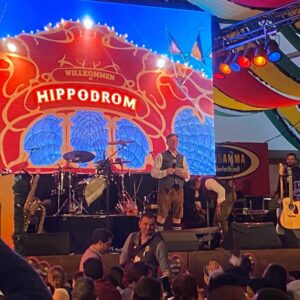It was the 11th annual Bavarian-American Friendship Day, and we joined the Democrats Abroad (and a bunch of other Yanks) in the Hippodrom Festival Tent. It was crazy fun. The US Consul General came to our table to say hello! 🇺🇸🇩🇪 #fruehlingsfest #lederhosen #dirndl