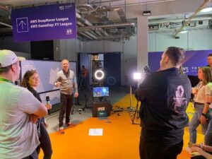 Here’s @dennis.traub doing the staff and community briefing ahead of today’s #buildonaws livestream direct from the AWS Berlin Summit! Join us from 11:00-13:00 on twitch.tv/aws.