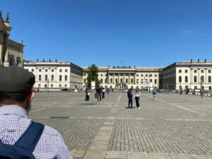 Today we did an all-day (6+ hours) cycling tour with Fat Tire Tours in Berlin. Nate led our group of 6 all over East and West Berlin, learning about the Wall and the history of the city while we racked up a good 25km. Highly recommended, especially on a gorgeous Spring day like today!