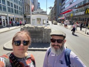 Today we did an all-day (6+ hours) cycling tour with Fat Tire Tours in Berlin. Nate led our group of 6 all over East and West Berlin, learning about the Wall and the history of the city while we racked up a good 25km. Highly recommended, especially on a gorgeous Spring day like today!