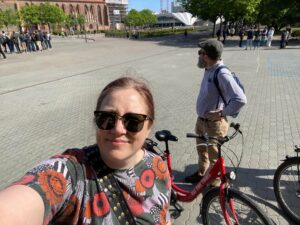 Today we did an all-day (6+ hours) cycling tour with Fat Tire Tours in Berlin. Nate led our group of 6 all over East and West Berlin, learning about the Wall and the history of the city while we racked up a good 25km. Highly recommended, especially on a gorgeous Spring day like today!