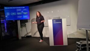 I’m in Zürich for AWS Swiss Cloud Day, and both of my sessions today were super fun! First I facilitated the Advancing Women in Tech panel with three seriously amazing women leaders - Tanuja Randery (Managing Director for AWS Europe), Yvonne Bettkober (General Manager of AWS Austria and Switzerland), and Maja Rudinac (CTO at FemTech Health). Then I presented a session on Amazon’s Culture of Innovation and got to show off my holy grail - a working Fire Phone. 😂🔥📱 Thanks to everybody who joined us today!