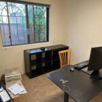 The office is starting to come together. Still need to repaint the ceiling, replace the window blind, get more black Kallax shelves and storage boxes for the left wall, and pick out an office chair and floor mat. But hey, I’m not sitting at the dining room table anymore!