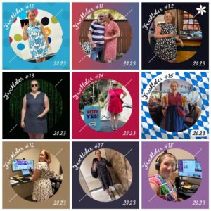 Frocktober round up! I’ve almost hit my fundraising goal for the year, and I really appreciate the support for the OCRF and the work they’re doing. You can still donate (https://www.frocktober.org.au/my-fundraising/4152/kristine-howard) if you want to help them find an early detection test for ovarian cancer. ❤️👗