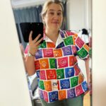 Managed to piece together enough #awsdressv2 scraps to whip up a shirt! This is the Arkie top from @tessutifabrics. I left off the pockets and used some white cotton for the facing. Cute and ready for re:Invent! #awsshirt