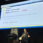 It’s always fun to catch Dylan Beattie in person. Oddly, didn’t expect the end result to be listening to Billy Joel on the bus… 😂 #yow23 #yowconf