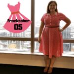 #frocktober 5: bright and cheery vintage dress and Florsheim Australia shoes on a rainy, gloomy day. 🌧👗👞