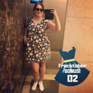 #frocktober BONUS! Glow-in-the-Dark Planets Washi dress made by me! #pockets #workelevatorselfie