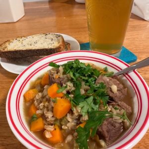 Hearty Beef and Barley Soup, made by me!