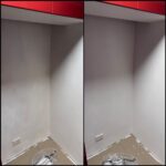 Is it even a renovation if you don’t paint something yourself? I decided to take advantage of the fridge being dead to paint the alcove where the new one will go. (It had unpainted render and old yellowish paint back there.) Primer yesterday, and now first coat today. 😅