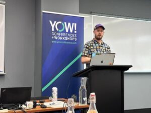 I had a great time today track hosting at the YOW! Australia Tech Leaders Summit. Thanks to Steffen and the team for inviting me! Great talks, good conversations, and I even got to try on an Apple Vision Pro. (I didn’t turn it on; I just took a selfie. 😂🥽)