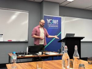 I had a great time today track hosting at the YOW! Australia Tech Leaders Summit. Thanks to Steffen and the team for inviting me! Great talks, good conversations, and I even got to try on an Apple Vision Pro. (I didn’t turn it on; I just took a selfie. 😂🥽)